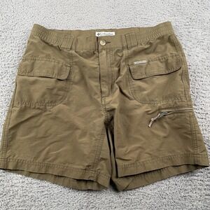 Columbia Shorts Womens Small Olive Green Hiking Cargo Zip Pocket Trail AL4431
